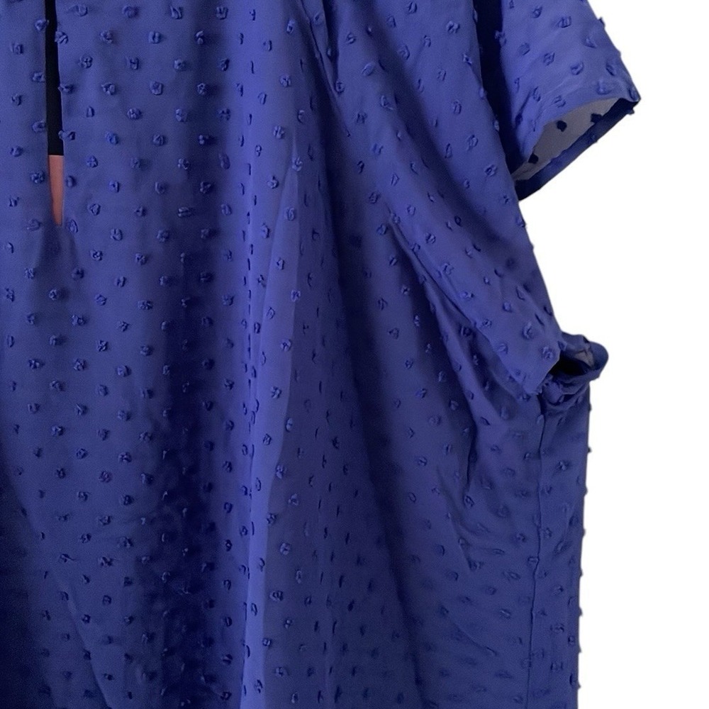 Andree By Unit Women's Blue Eyelet Button Keyhole Sleeveless Top Size 2X - Picture 2 of 7